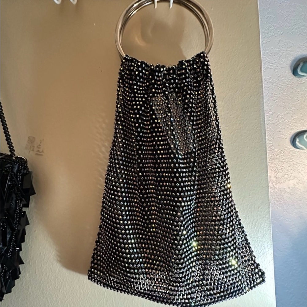 Windsor Black Rhinestone Mini Handbag